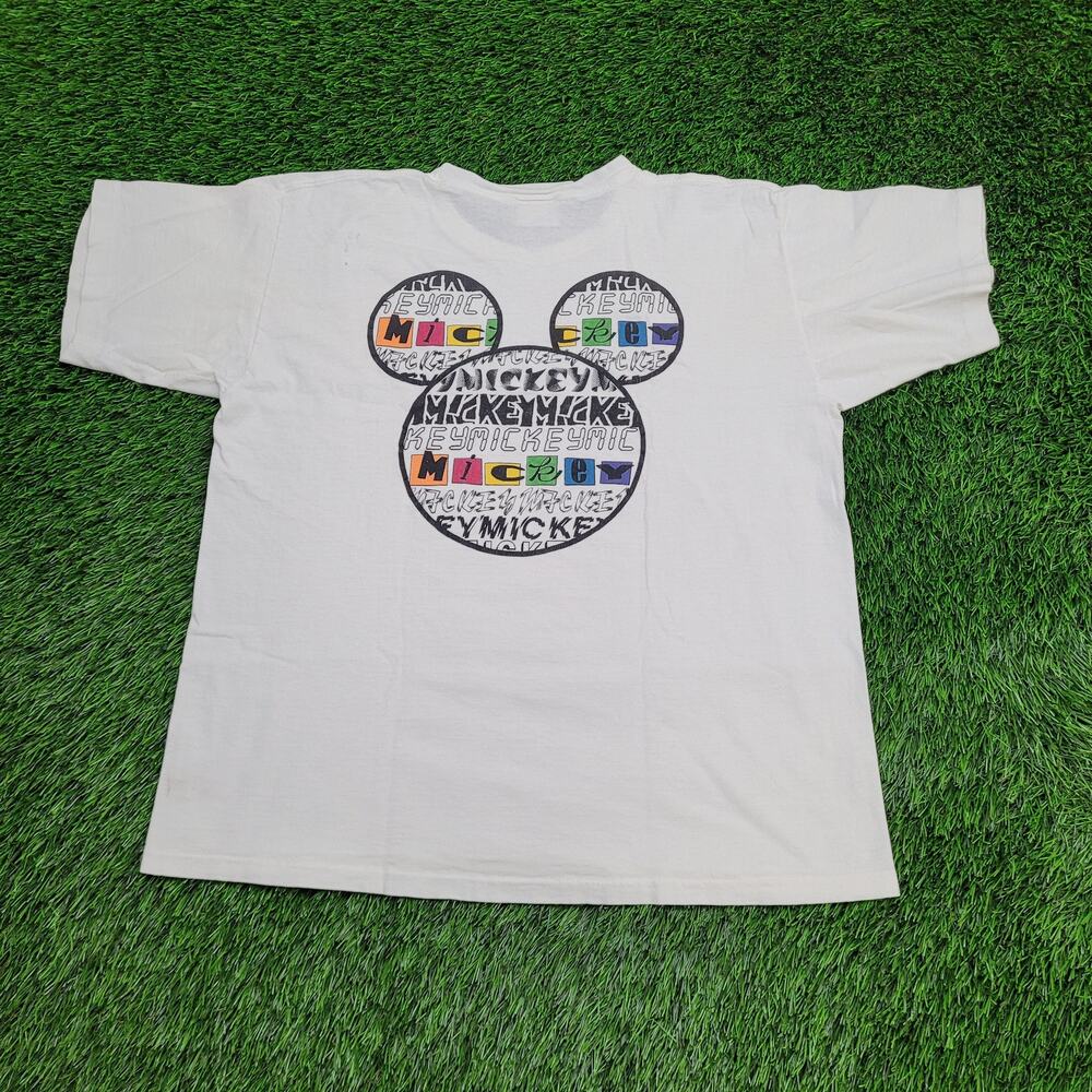 Vintage 90s Disney Mickey-Mouse Shirt Womens Large 22x25 White